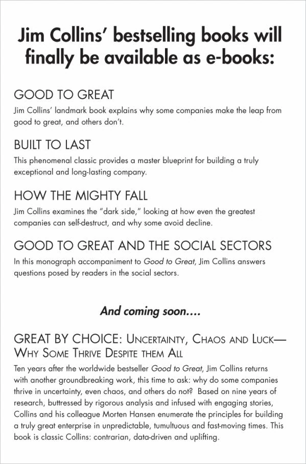 Good to Great and the Social Sectors: Why Business Thinking Is Not the Answer cover